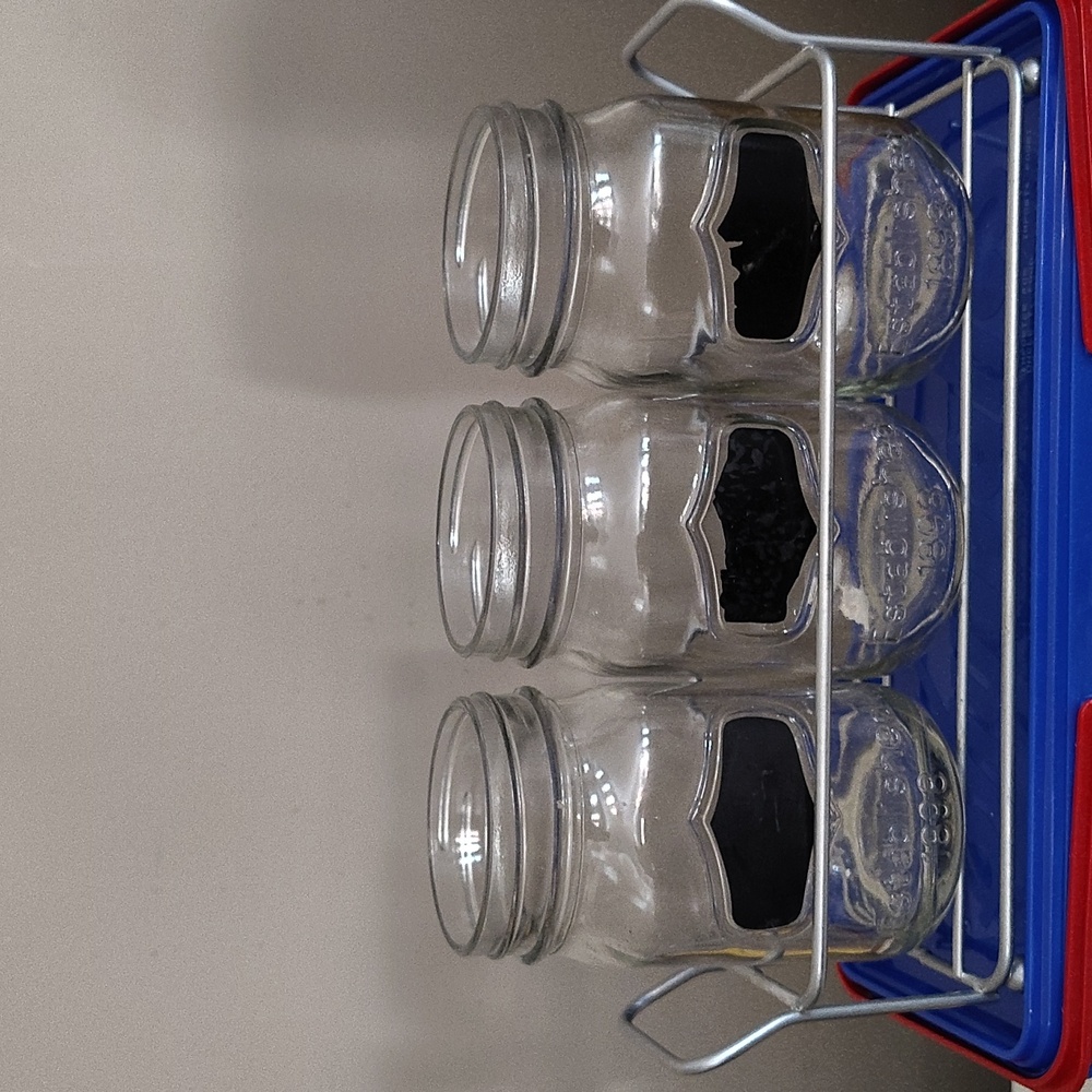 Kitchen Utensil Organizer with 3 Mason Jars